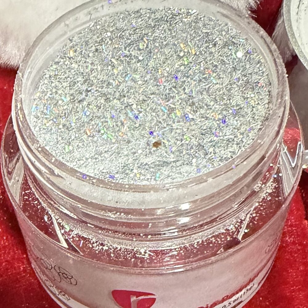 Silvery Glittery Feathery Nail dip powder - Revel Nail